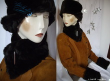 collar scarve, black-coffee and brown-chocolate faux-fur, 2012 winter