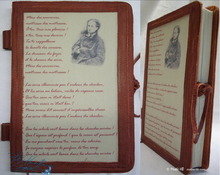 cahier de poésie 96p-papier à lignes, cuir brun, cahier Baudelaire
