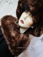 asymetrique shawl collar, chestnut and caramel, faux-fur, winter 