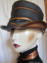 rain hat to-order rainhat, black and chestnut bronzes copper, 54-55-cm-S