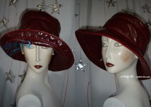 chapeau de pluie, XL, imitation croco rouge bordeaux